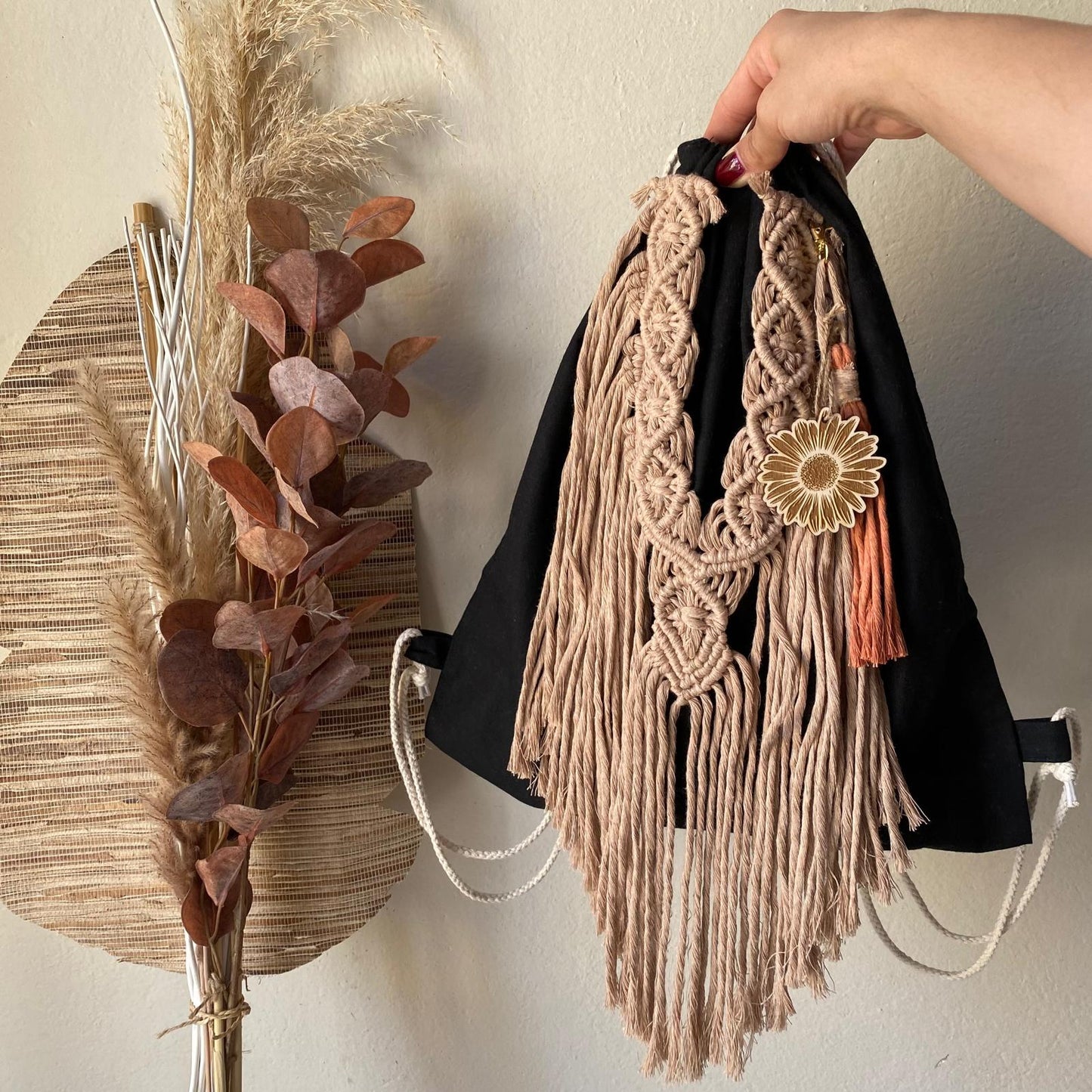 Borsa in tela e macramè 🌼 (+3 varianti colore)