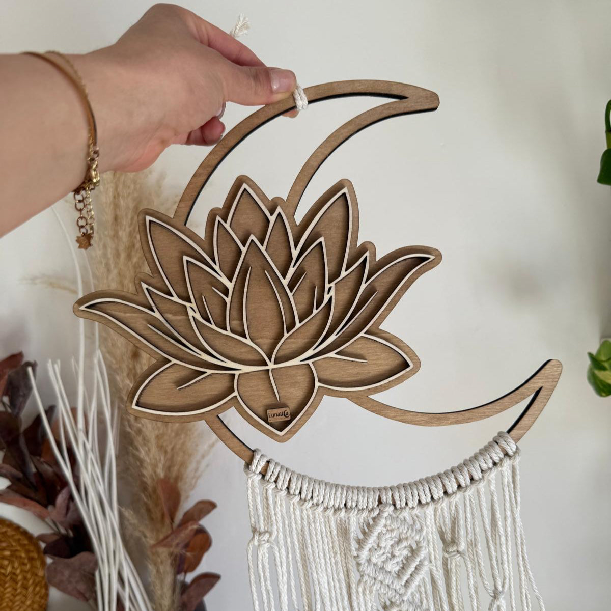 Luna in legno e macramè 🌙 BESTSELLER