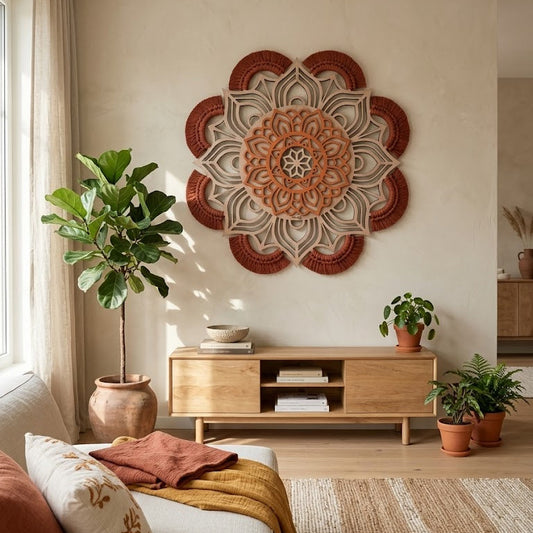 Mandala decorativo in Macrame. (+12 varianti colori disponibili)