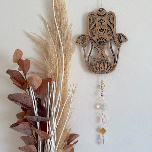 Mano di Fatima con Cristalli di Luce 💠