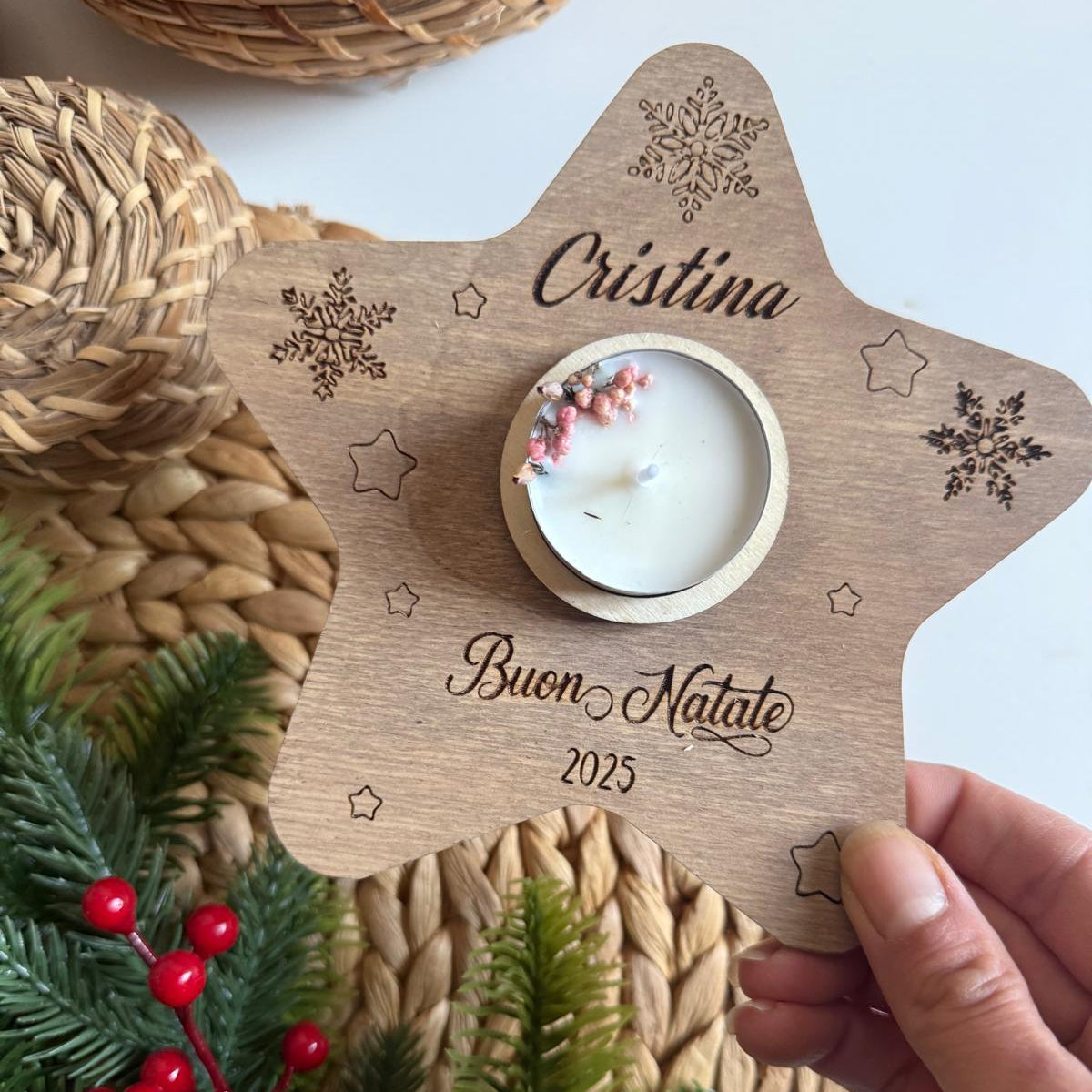 Stella di Natale con candela naturale ✨🎄