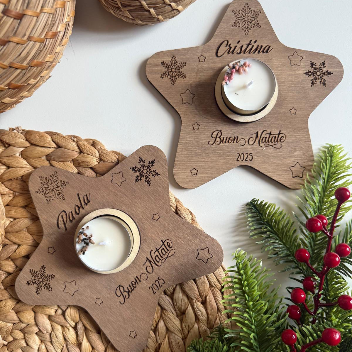 Stella di Natale con candela naturale ✨🎄