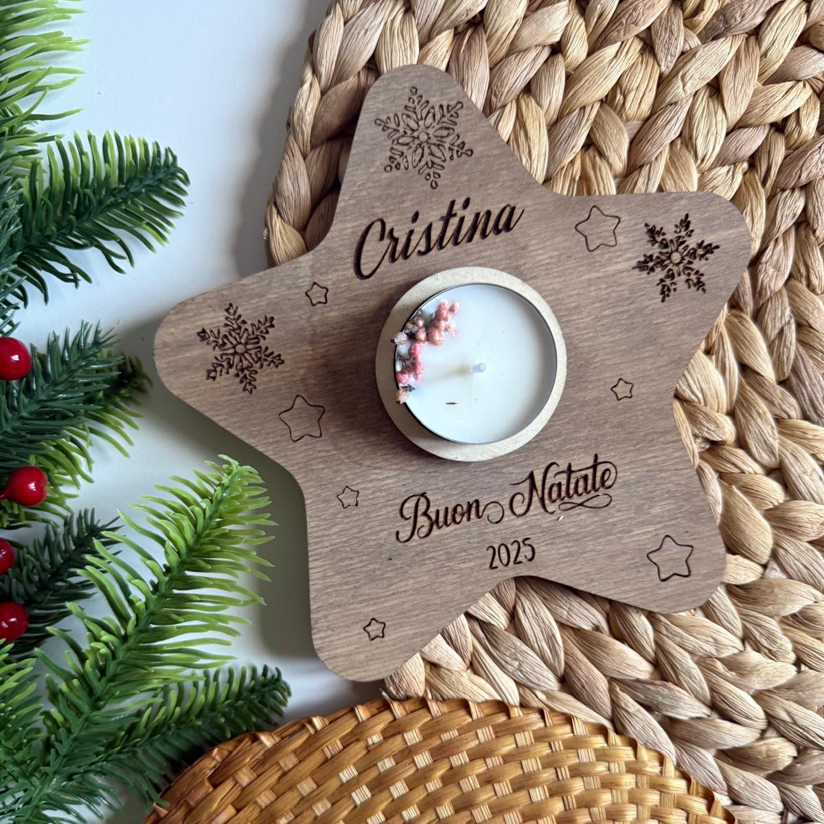 Stella di Natale con candela naturale ✨🎄