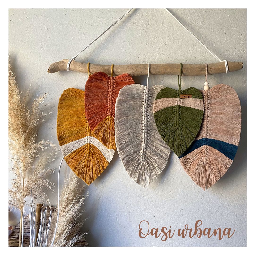 Foglie parete in macramè 🍂 (+7 palette colori)