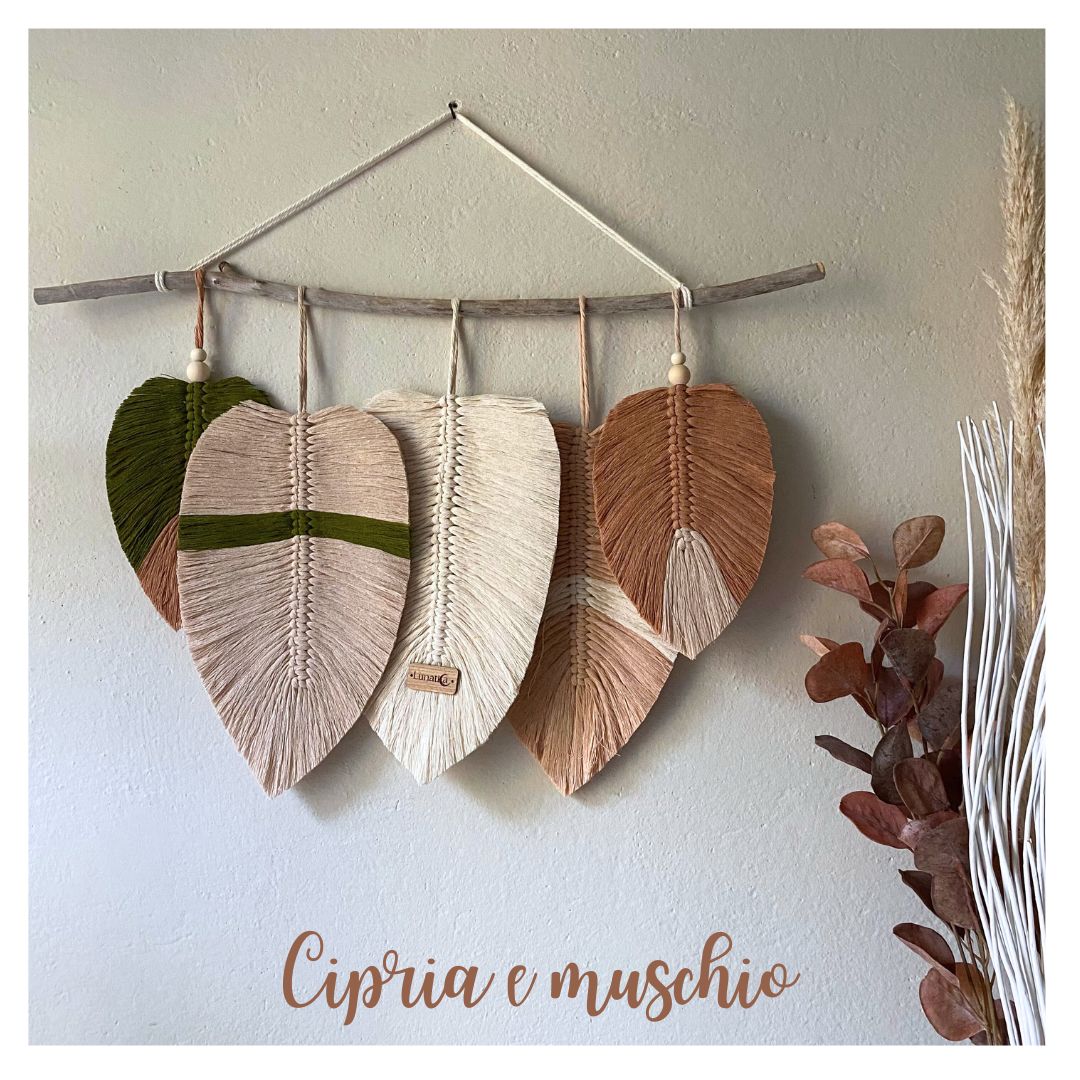 Foglie parete in macramè 🍂 (+7 palette colori)