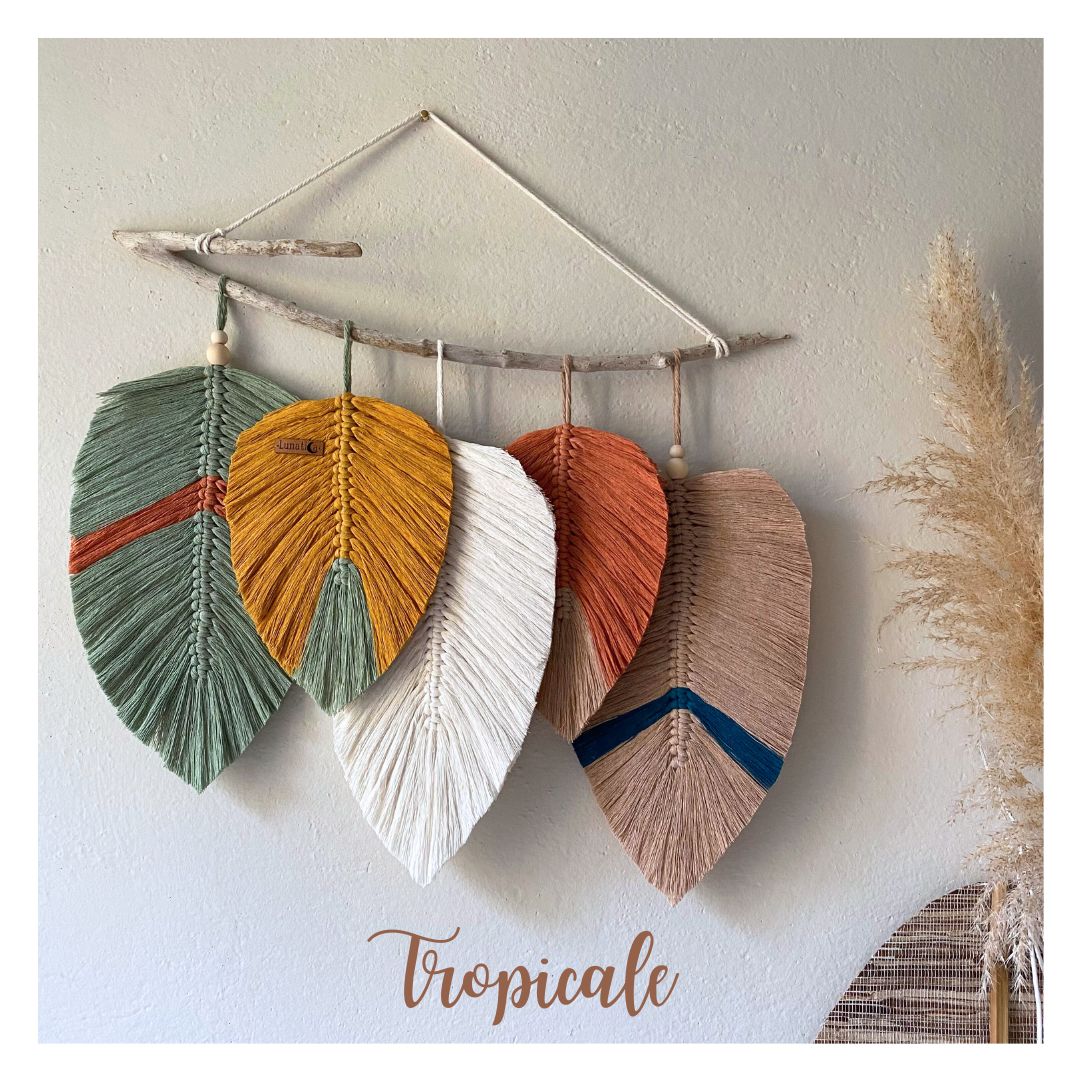 Foglie parete in macramè 🍂 (+7 palette colori)