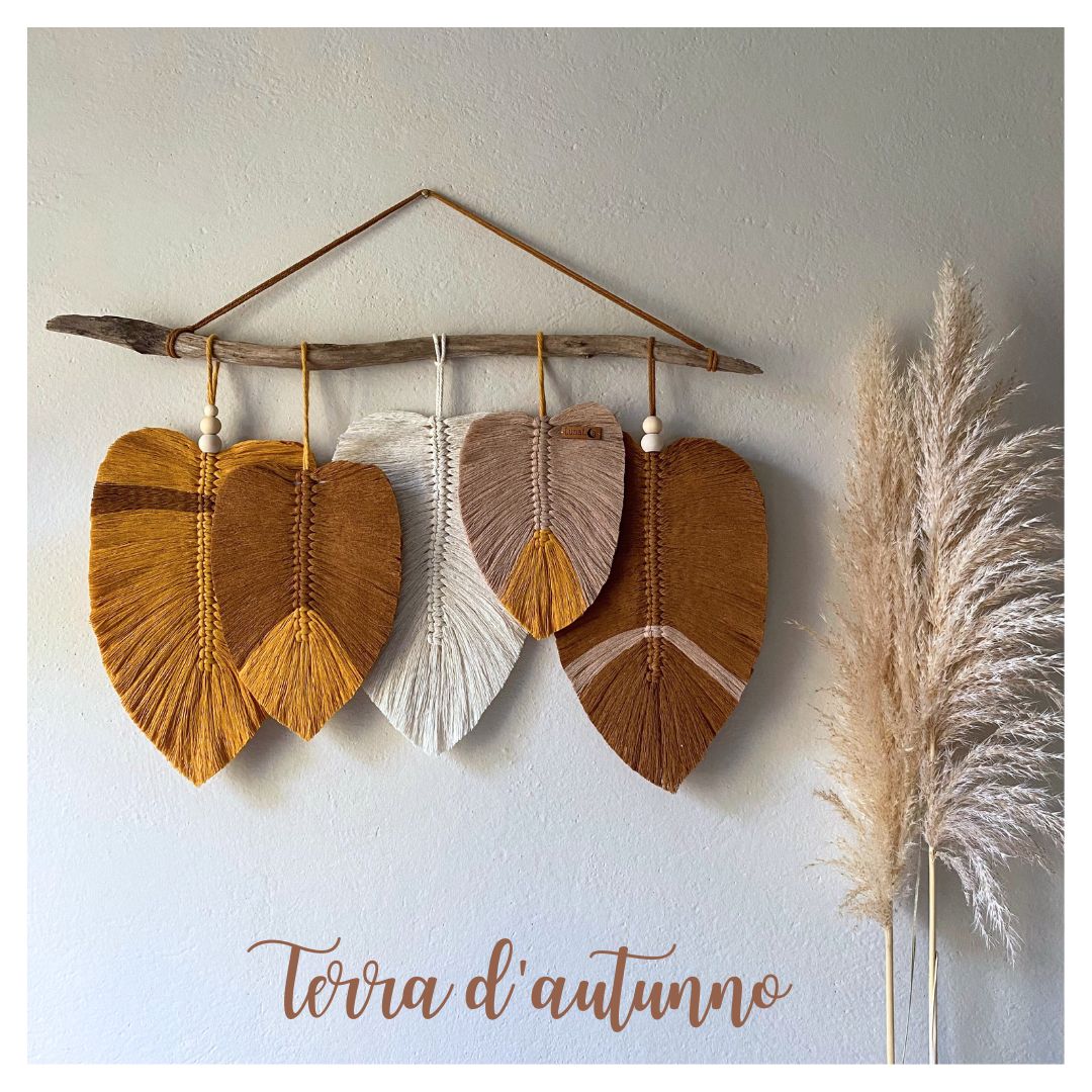 Foglie parete in macramè 🍂 (+7 palette colori)